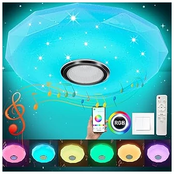 Okos, gyémánt mintás, LED lámpa RGB Bluetooth,  zenével és távirányítóval 40cm